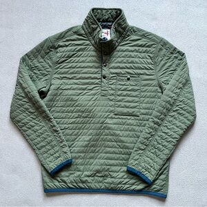 Relwen Jacket Mens Large Green Lined Quilted Huckberry Windzip Popover
